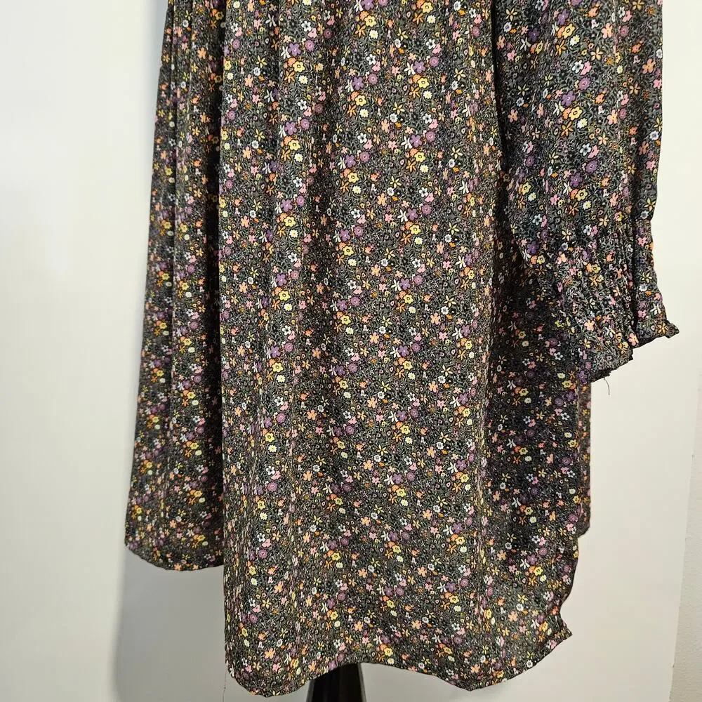 ONLY Jacqueline de Yong Piper Ditsy print floral smock dress long sleeve sz. 8 - Picture 6 of 12